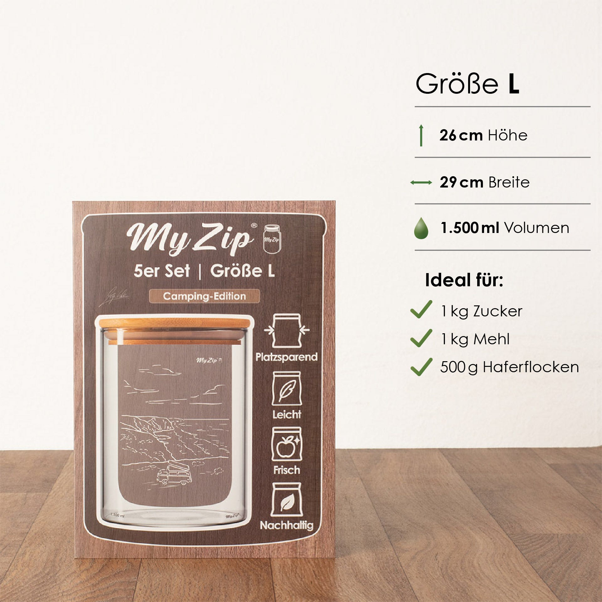 MyZip Tassen | Enkele sets - Camping Editie